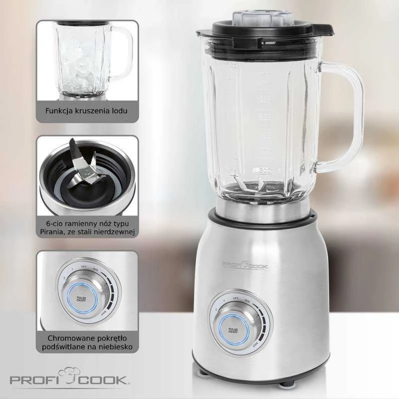 Profi Cook ProfiCook 501207 mixer Stand mixer 1200 W Nerūdijantis plienas