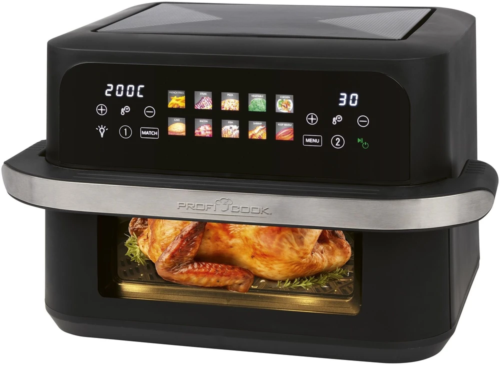 Gruzdintuvė Profi Cook ProfiCook PC-FR 1313 H Double 10 L Stand-alone 2400 W Hot air fryer Juodas, Nerūdijantis plienas