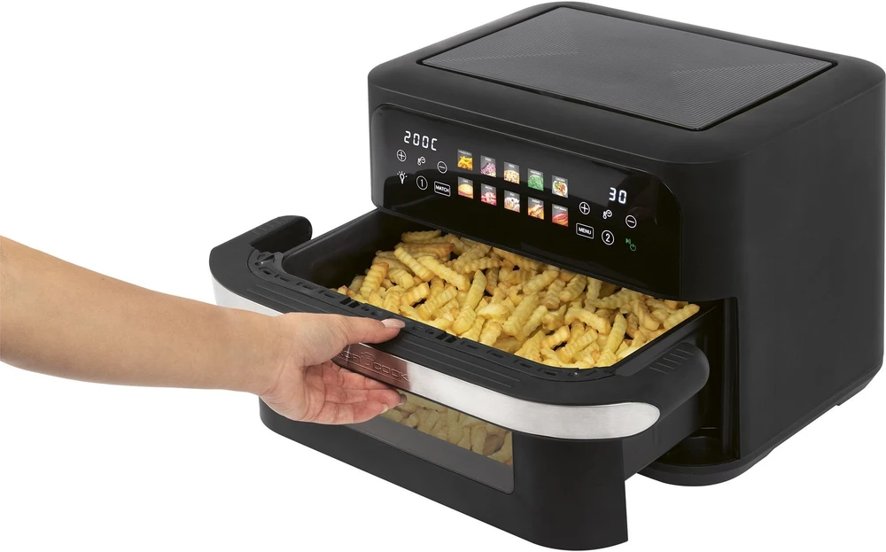 Gruzdintuvė Profi Cook ProfiCook PC-FR 1313 H Double 10 L Stand-alone 2400 W Hot air fryer Juodas, Nerūdijantis plienas