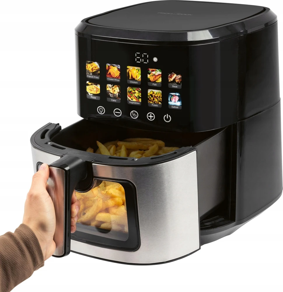 Gruzdintuvė Profi Cook ProfiCook PC-FR 1286 H fryer Single 6.5 L Stand-alone 1700 W Hot air fryer Juodas, Nerūdijantis plienas