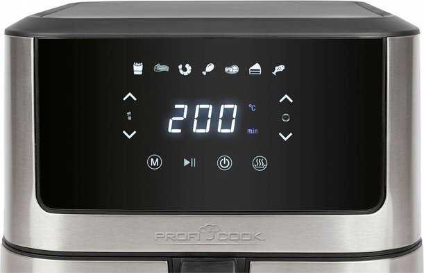 Gruzdintuvė Profi Cook ProfiCook PC-FR 1269 H fryer Single 8 L Stand-alone 1800 W Hot air fryer Juodas, Nerūdijantis plienas