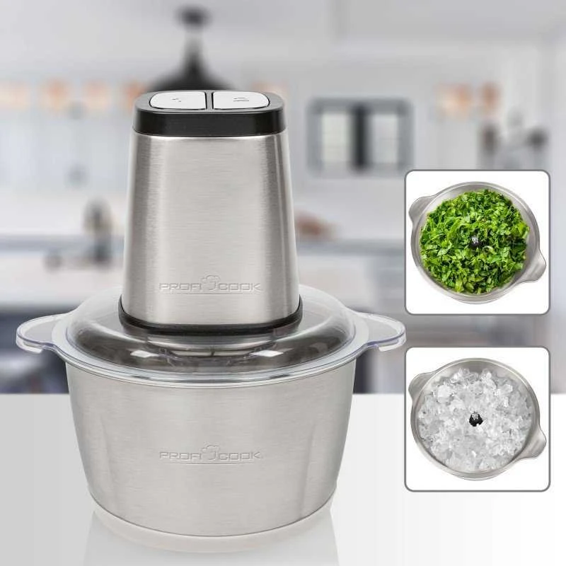 Profi Cook Maisto Smulkintuvas - PROFICOOK PC-MZ 1227 Sidabrinis Proficoook PC-MZ 1227 Galingas Maisto Smulkintuvas, Nerūdijančio Plieno