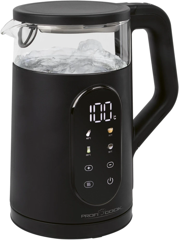 Profi Cook ProfiCook PC-WK 1328 electric virdulys 1.7 L 2200 W Juodas, Transparent