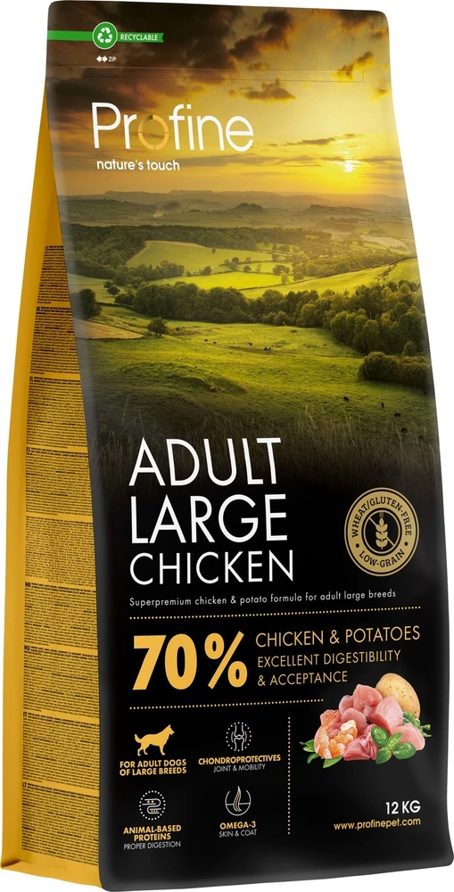 Profine Adult Large Breed Chicken & Potatoes Sausas maistas šunims su vištiena ir bulvėmis, 12 kg