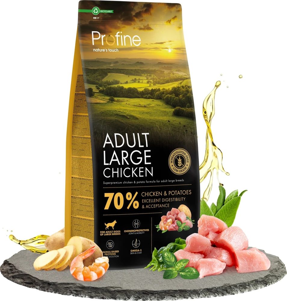 Profine Adult Large Breed Chicken & Potatoes Sausas maistas šunims su vištiena ir bulvėmis, 12 kg