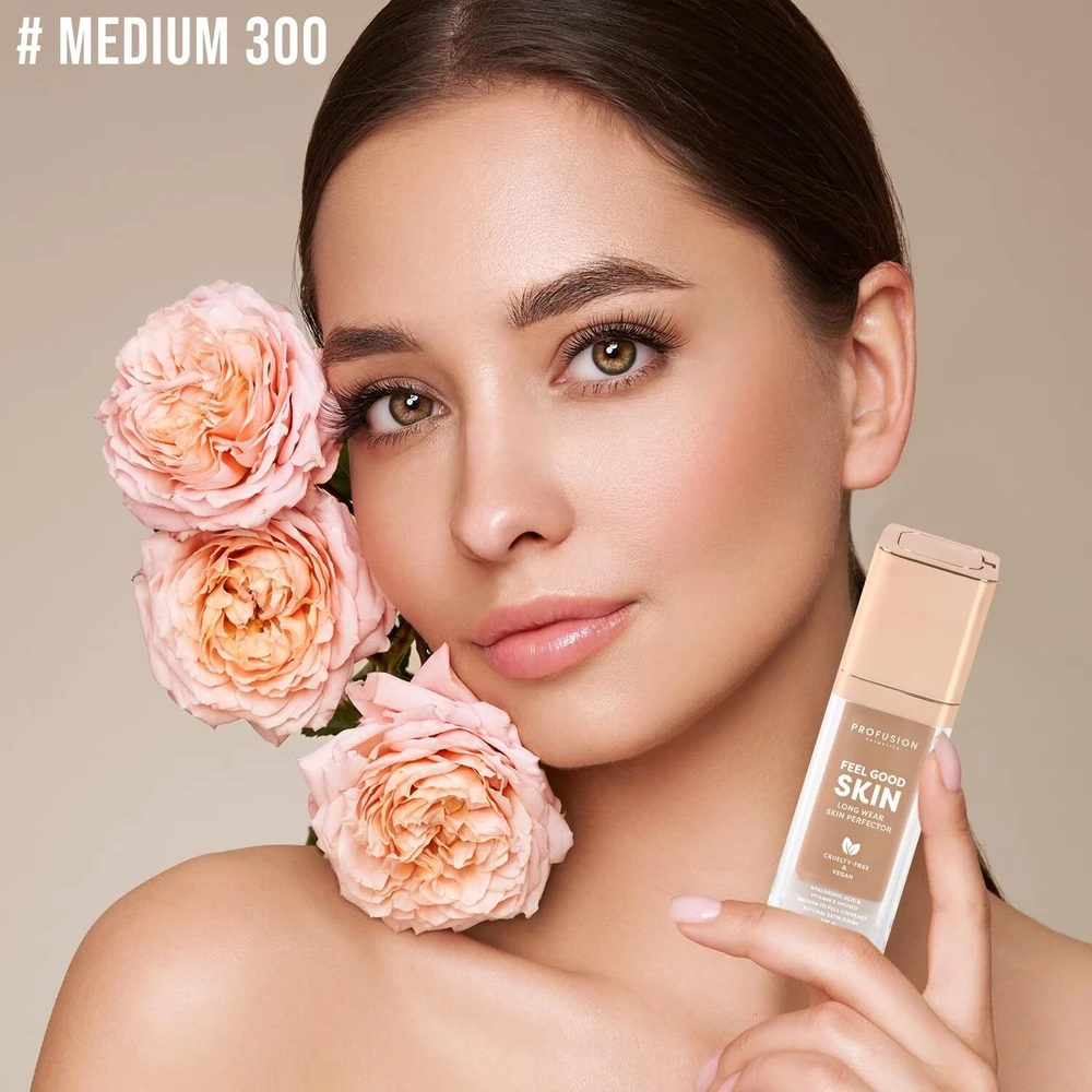 Profusion Cosmetics Feel Good Skin Satin Finish Liquid Foundation 300 Medium SPF 15, 30 ml