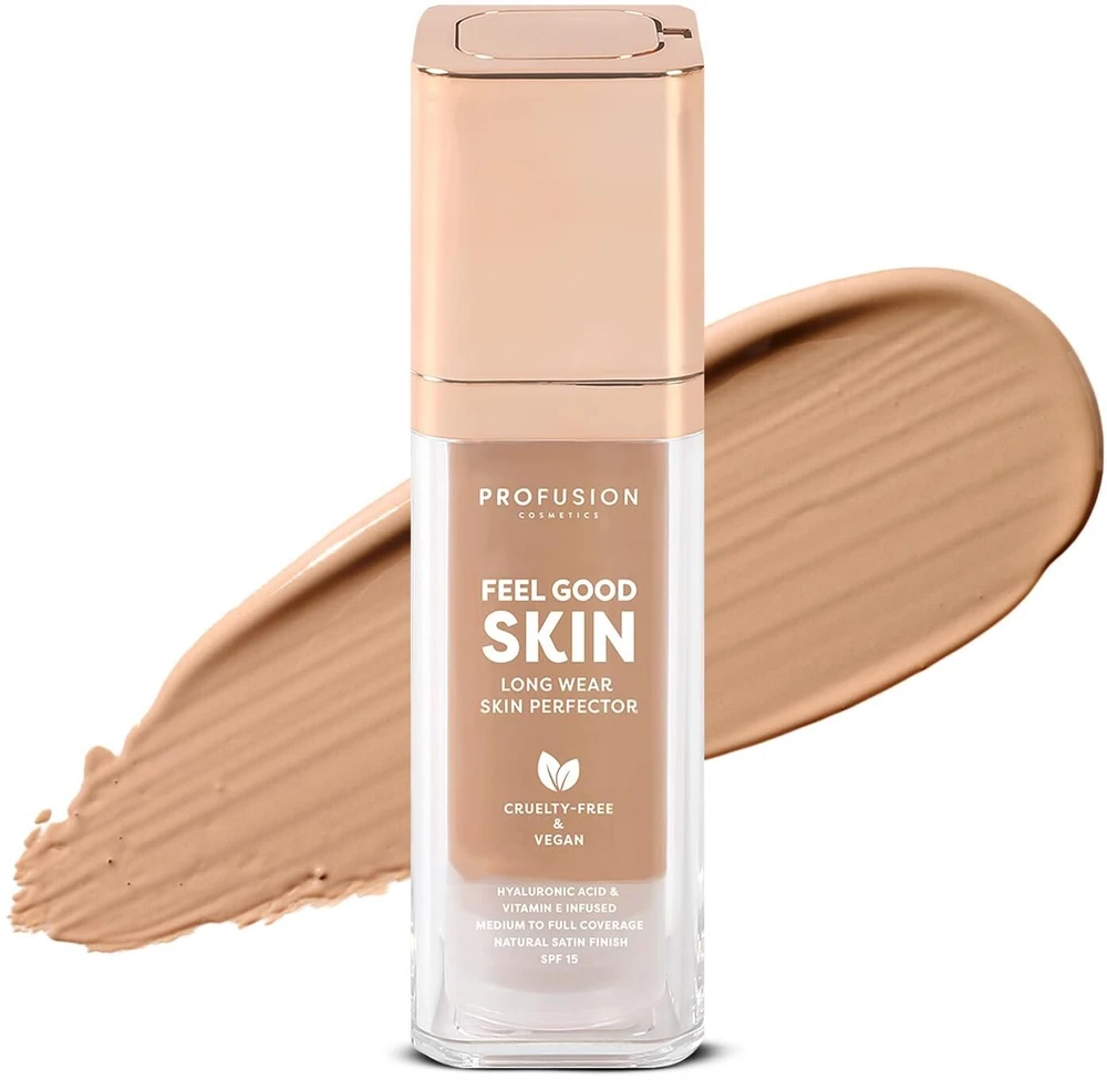 Profusion Cosmetics Feel Good Skin Satin Finish Liquid Foundation 300 Medium SPF 15, 30 ml
