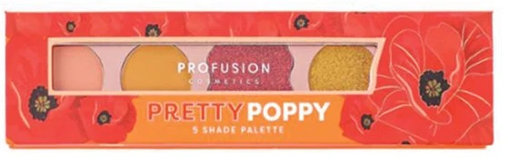 Profusion Cosmetics Pretty Poppy Eyeshadow Palette 5 Shades 4.58 g