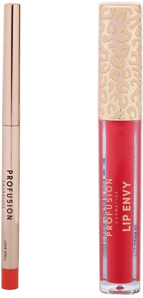Set Profusion Cosmetics: Lip Envy Love Spell lūpų blizgis 3,5 ml + Lip Envy Love Spell lūpų kontūro pieštukas 0,3 g