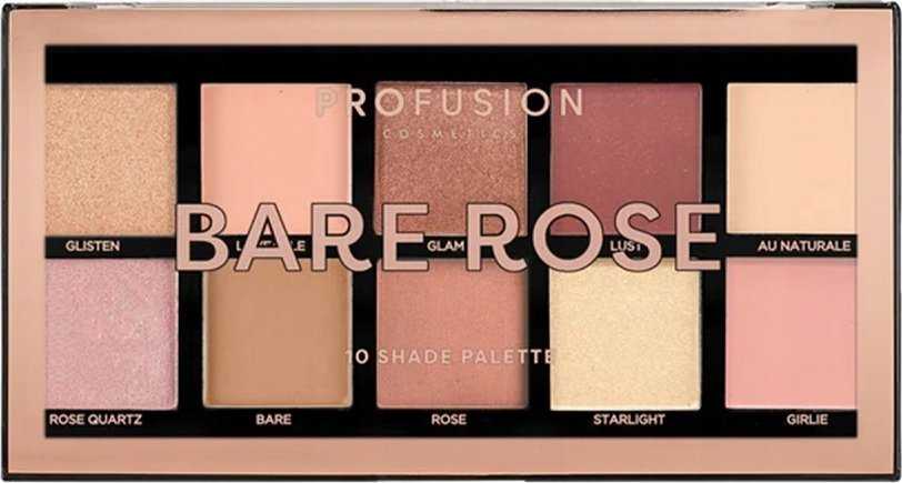 Profusion Cosmetics Profusion 10 Shade Palette Bare Rose, 16 g