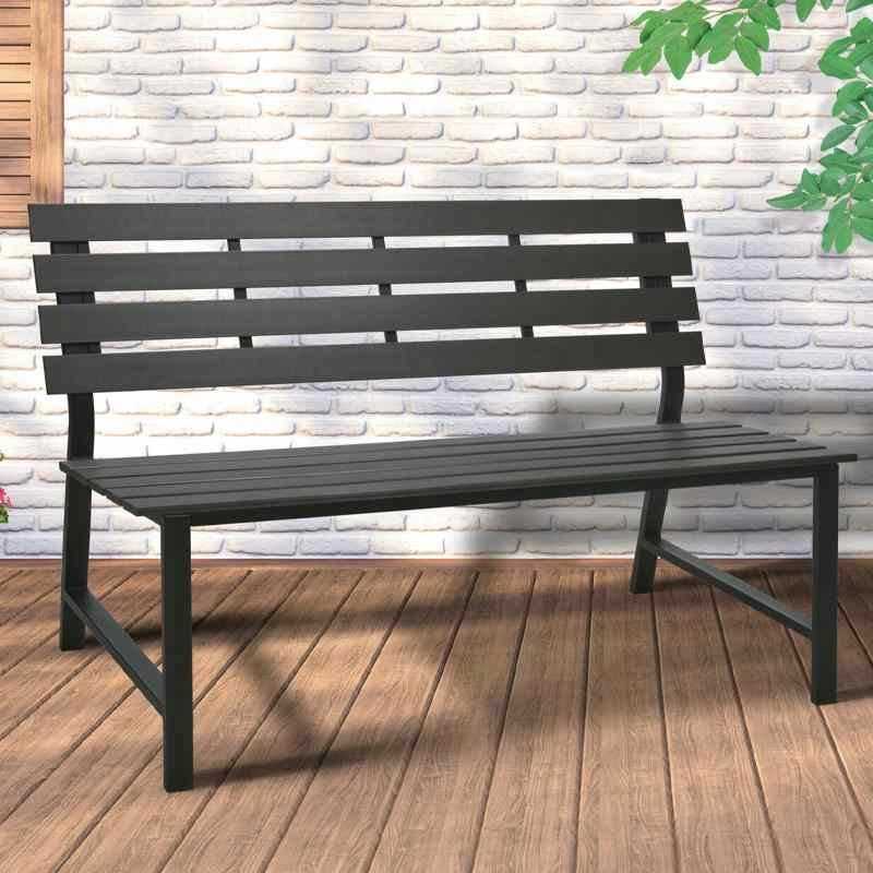 ProGarden Juodas METAL GARDEN BENCH 115X55X85CM