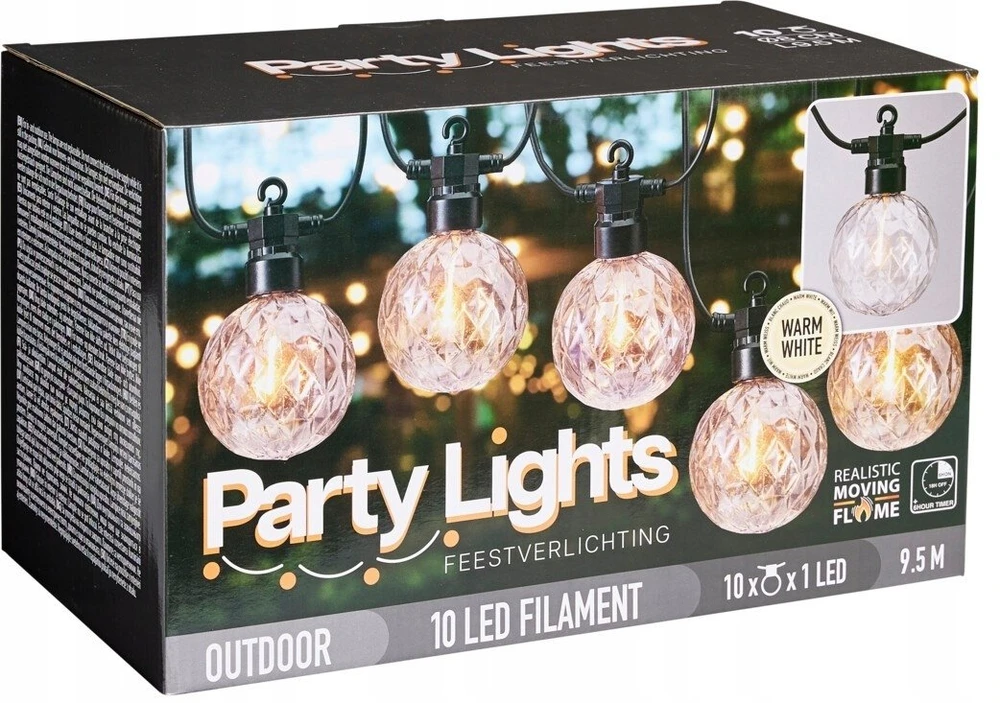 ProGarden Sodo girlianda su 10 LED lempučių