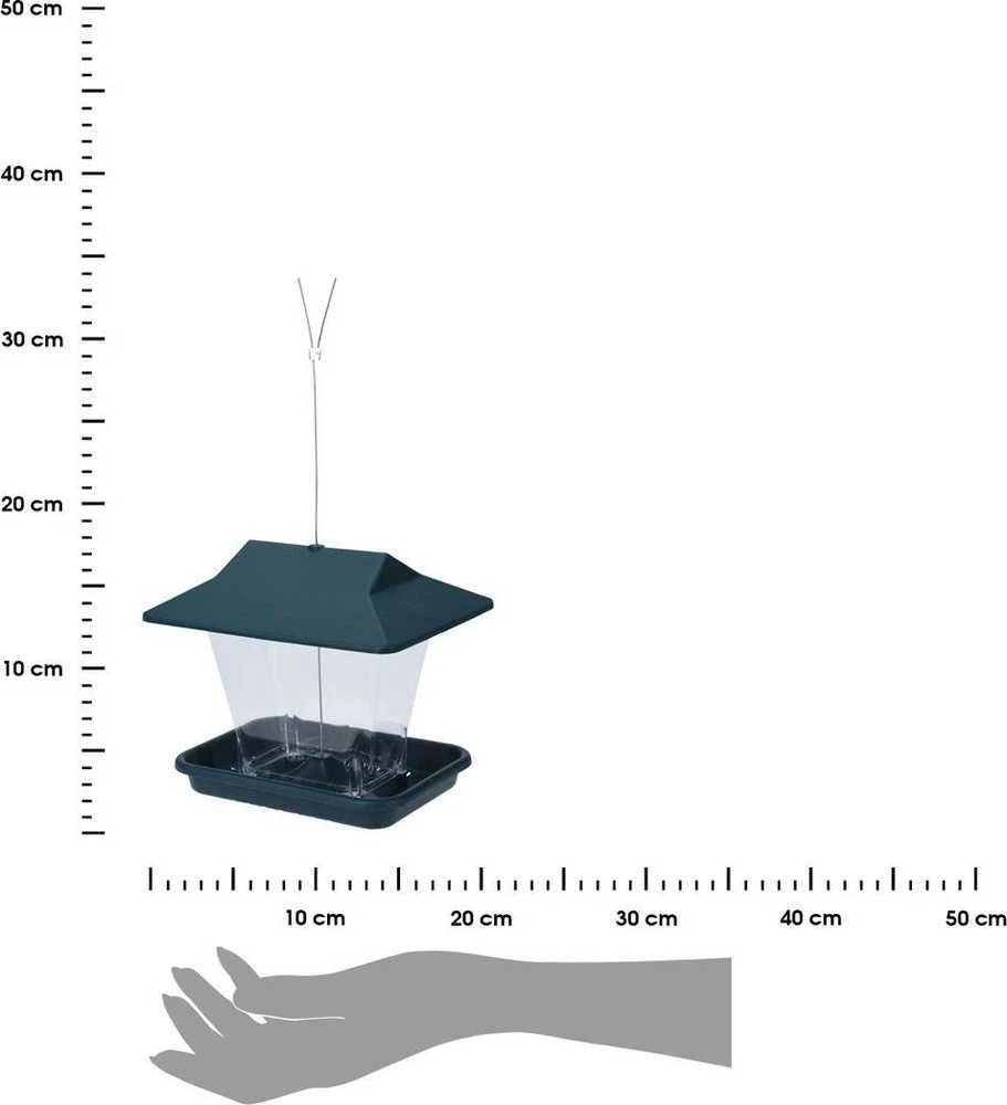 Mondex ProGarden Paukščių lesyklėlė 17,5 cm, plastikinė, tamsiai žalia