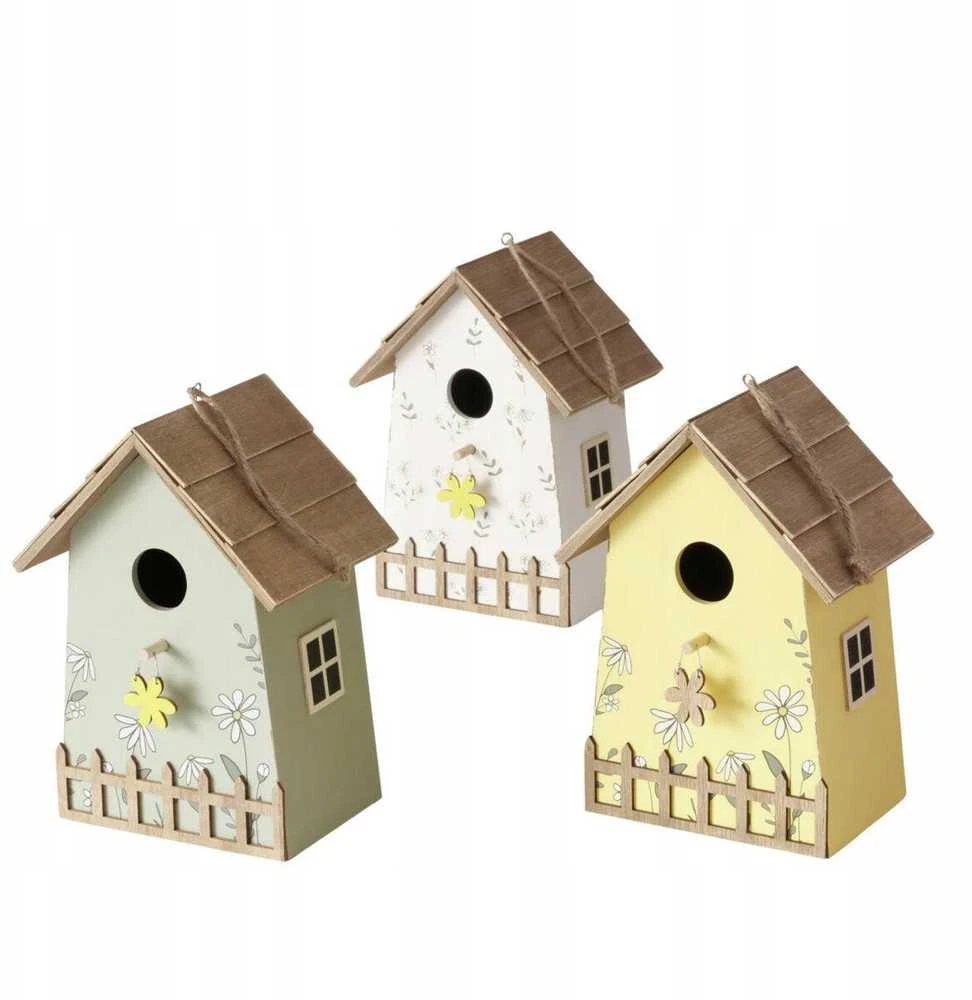 ProGarden Medinė lizdų dėžutė KAMILLE, su gėlėmis, aukštis 22 cm