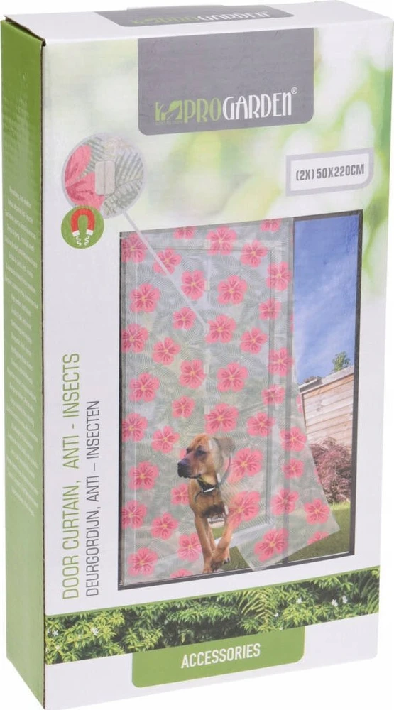 ProGarden TROPICAL FLOWERS tinklelis nuo uodų balkono durims, 220 x 50 cm, 2 vnt.