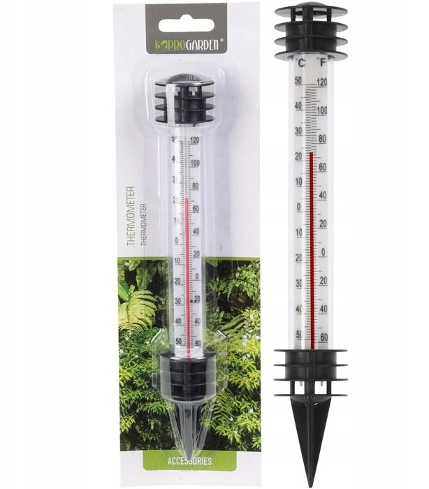 ProGarden Lauko termometras 23 cm - baltas, montuojamas ant žemės
