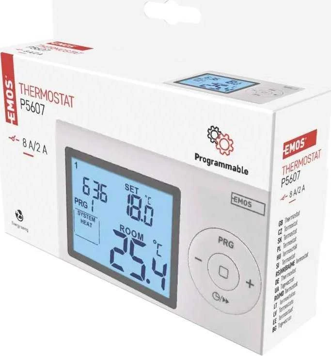 Emos Baltas Emos Programuojamas laidinis kambario termostatas P5607 Emos