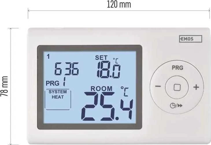 Emos Baltas Emos Programuojamas laidinis kambario termostatas P5607 Emos