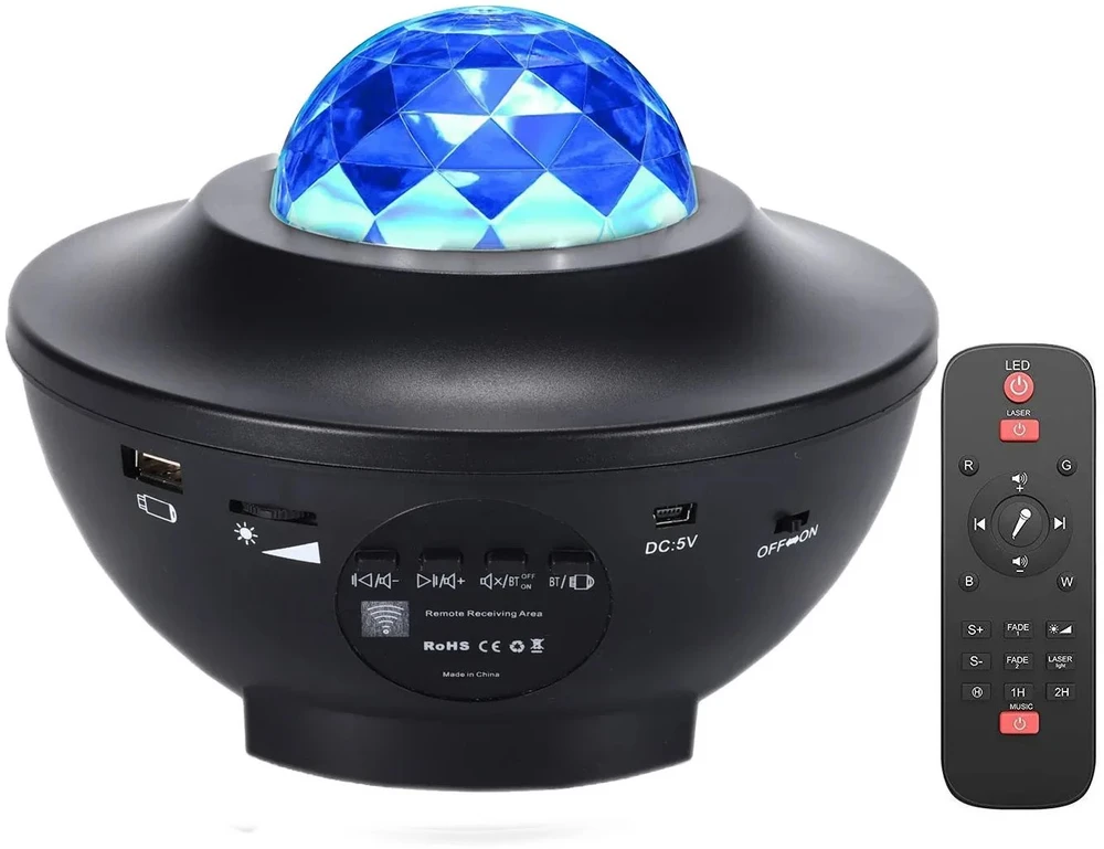 iLike LED zvaigžņu projektors ar 21 gaismas efektu, juodas