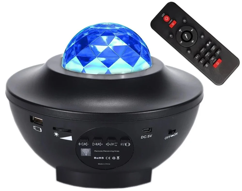 iLike LED zvaigžņu projektors ar 21 gaismas efektu, juodas