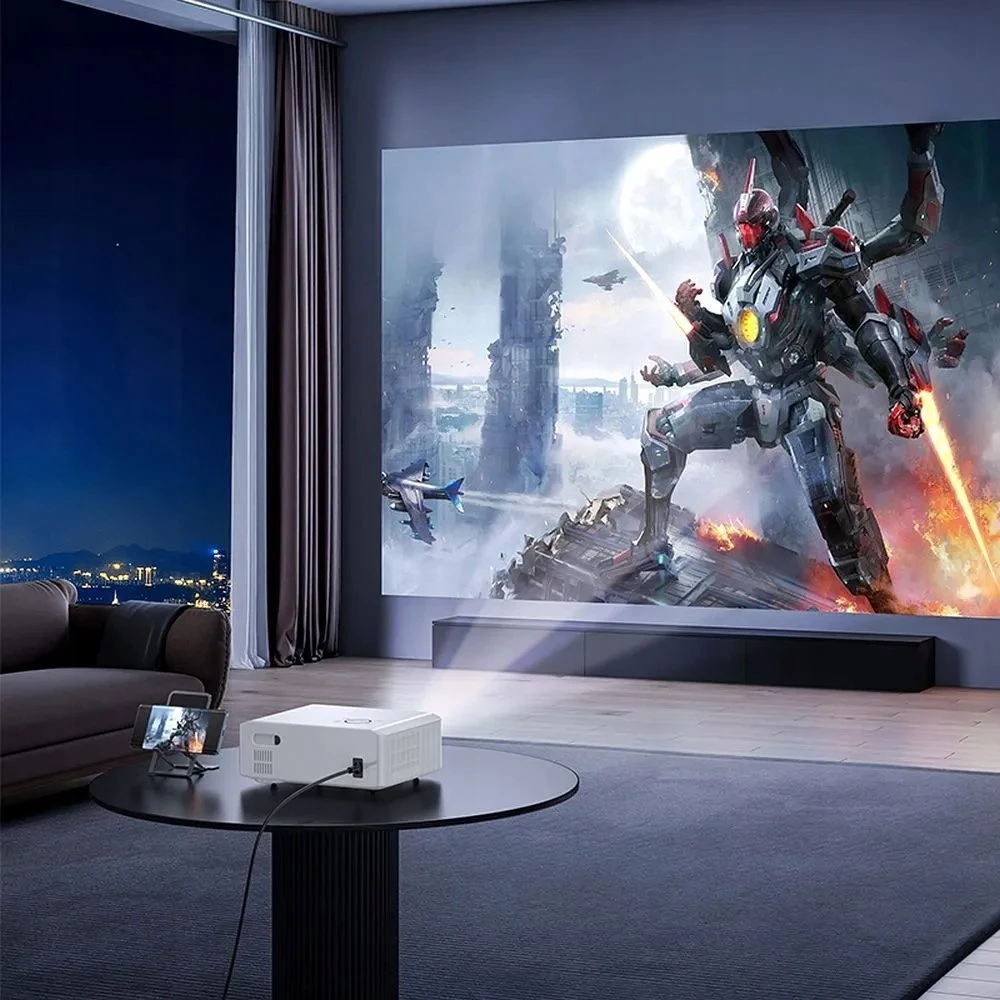 Projektorius „Full HD Hoco“ su „Android“ programine įranga, „Wi-Fi“, „Bluetooth“, 1080P, DT3 baltas