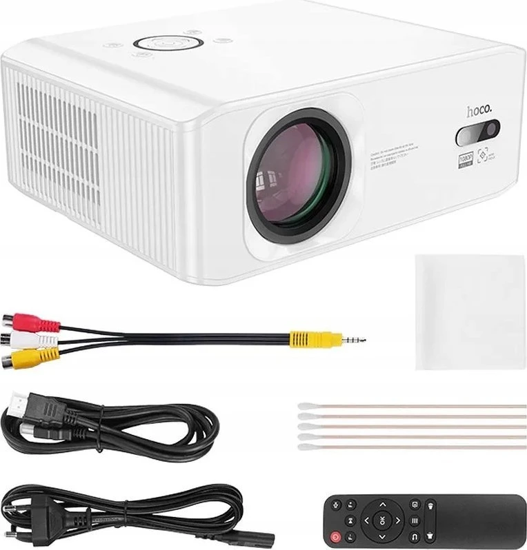 Projektorius „Full HD Hoco“ su „Android“ programine įranga, „Wi-Fi“, „Bluetooth“, 1080P, DT3 baltas