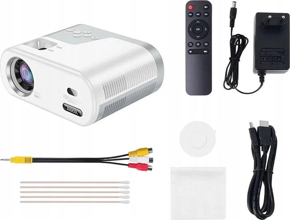 Projektorius HD Ready Hoco su Android programine įranga Wi-Fi Bluetooth 720P DT2 baltas