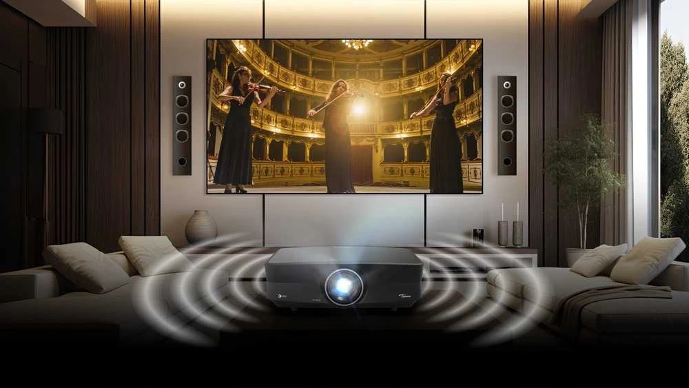„Optoma“ projektorius UHZ68LV (DLP, lazerinis, UHD, 5000 ANSI, HDMI, RS232, RJ45, USB-A maitinimas, 2x5W atkūrimas)