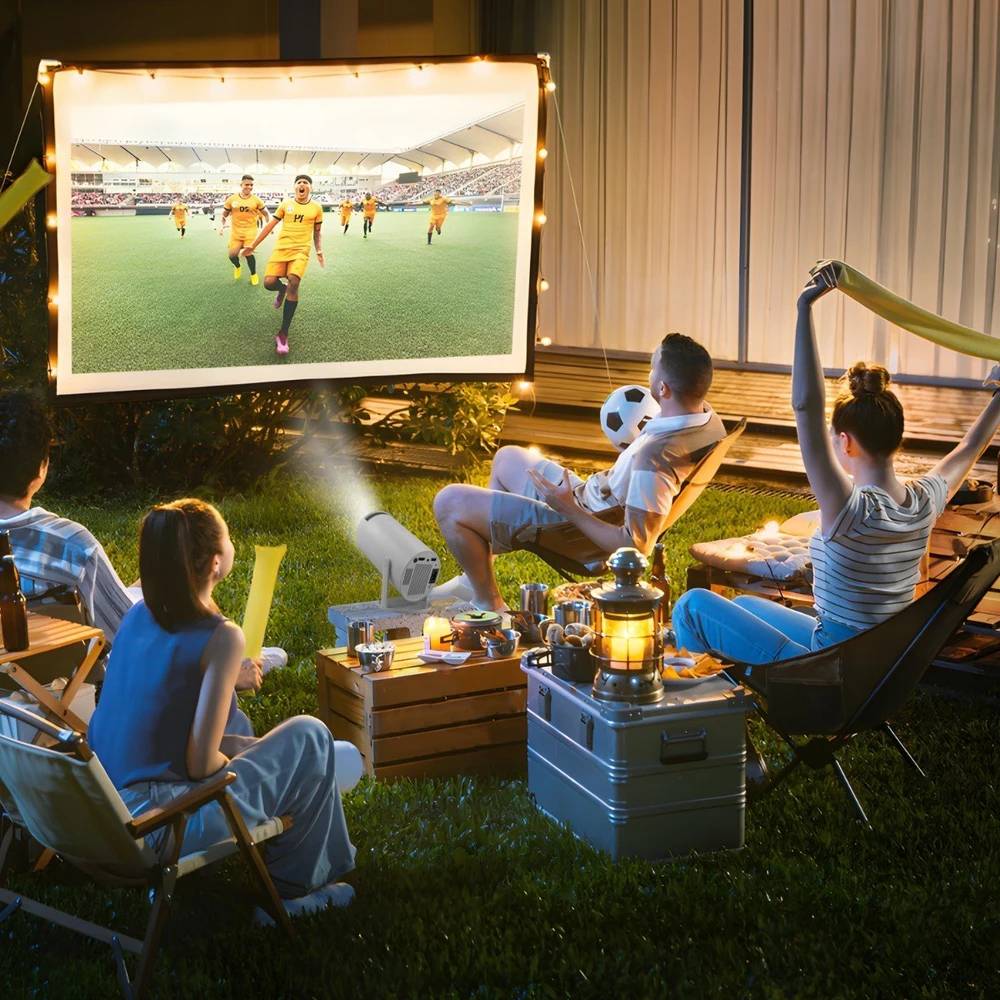 Projektorius „Android TV Wi-Fi Full HD“ nešiojamas išmanusis rotacinis garsiakalbis