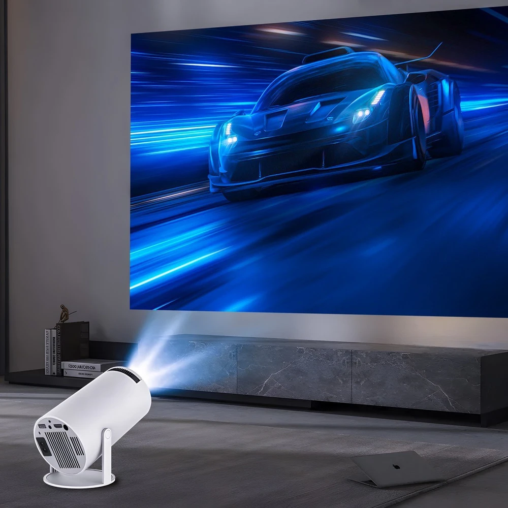 Projektorius „Android TV Wi-Fi Full HD“ nešiojamas išmanusis rotacinis garsiakalbis