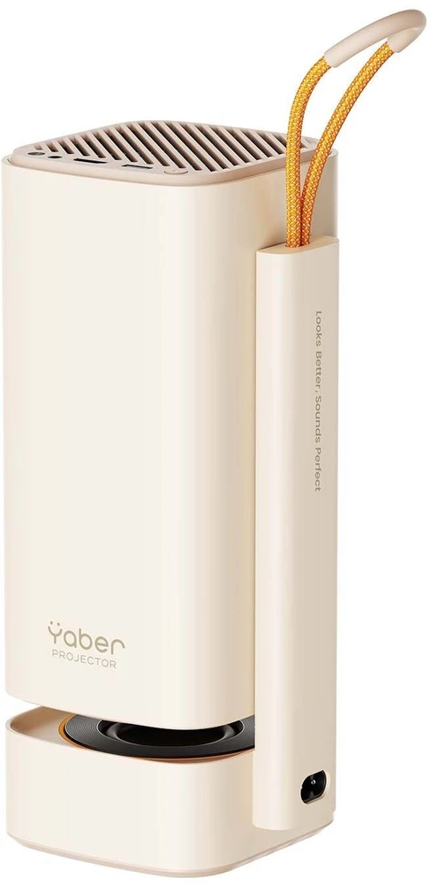 YABER T1 Pro, mini WiFi Projektorius su sukiojamu stovu, Full HD 1080P, 220 ANSI lumens, Creme