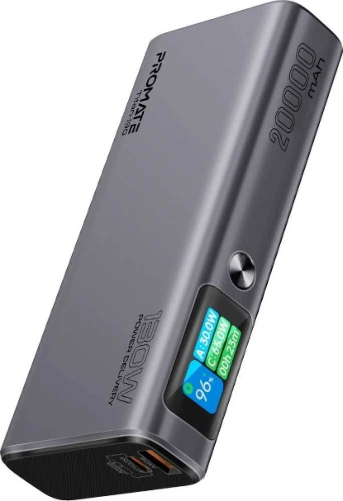 „Promate Titan-130“ išorinė baterija, 130 W / 20000 mAh / USB-C PD / QC3.0