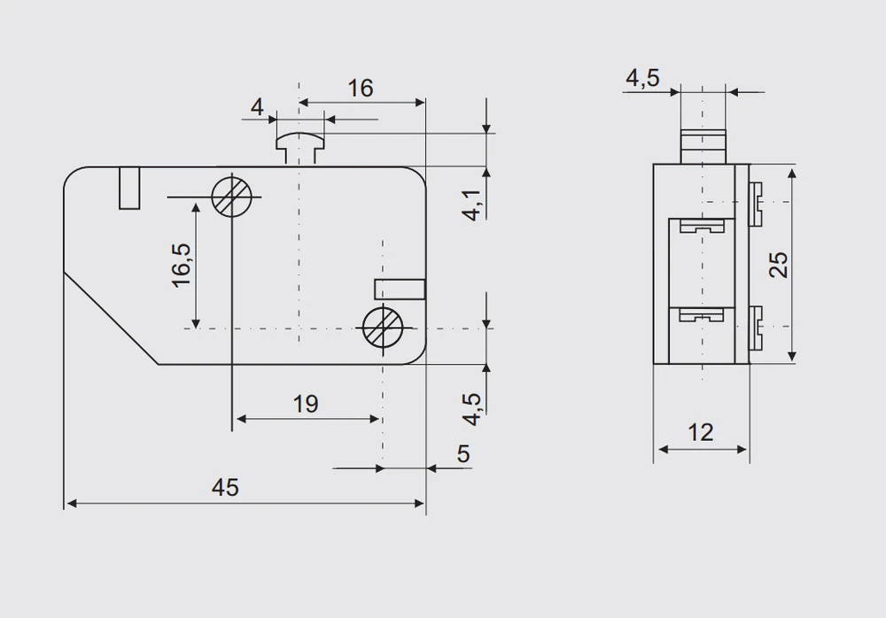 Promet Miniatiūrinė jungtis LM-1 400V 16A 1R 1Z IP40 - W0-59-29192
