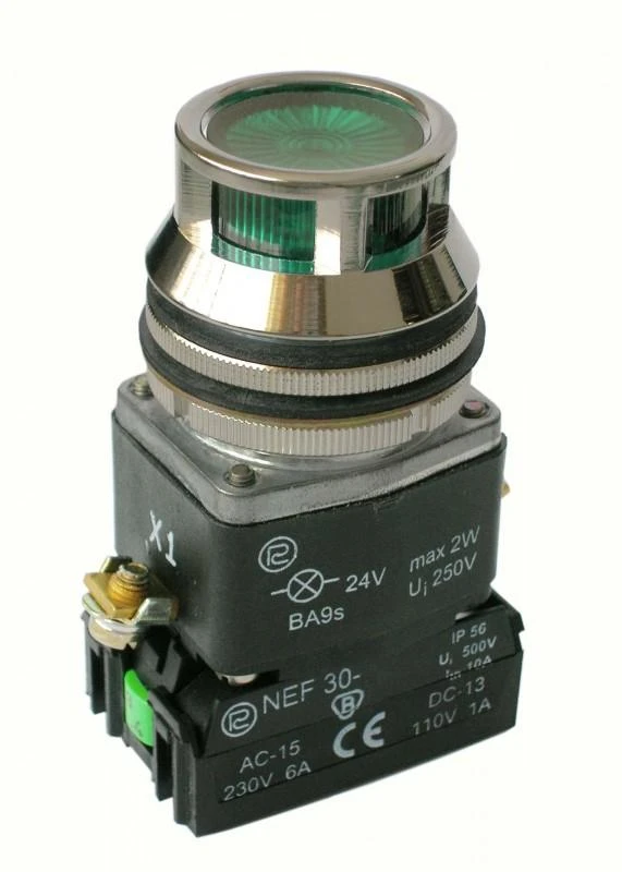 Promet NEF30 saugos mygtukas 30mm žalias - W0-NEE30-KL XY Z