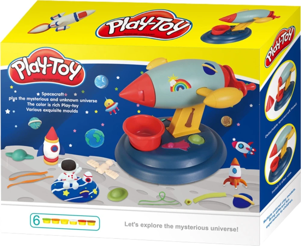Pronice PLASTIKINIS MOLIS RINKINYS KŪRYBINIŲ MAŠINŲ ŽAISLINĖ RAKETA DOVANAI