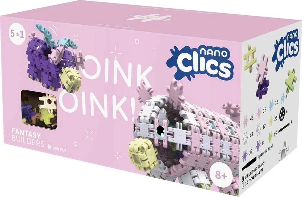 Clics toys Statybiniai kaladėlės „Nano Clics“ – „Fantasy Builders“ – 250 elementų (NC005)