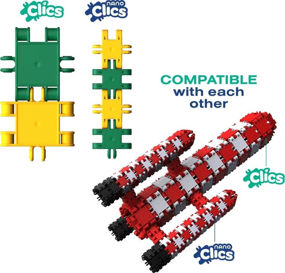 Clics toys Creative Statybiniai kaladėlės „Nano Clics“ – kūrybingi statybininkai – 500 elementų (NC003)