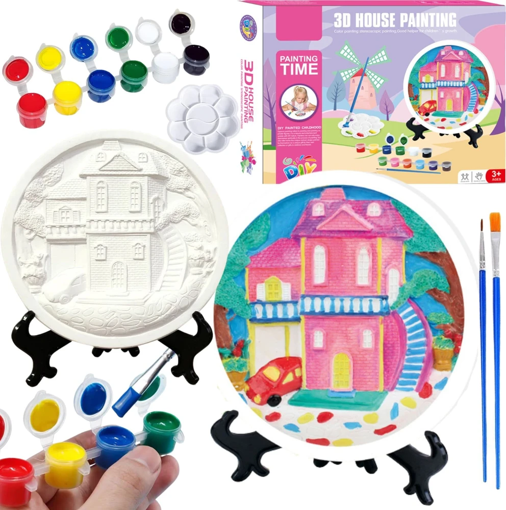 Pronice KŪRYBINIS MENINIS RINKINYS PAINT HOUSE DAŽAI GIPSAS MAŽAS 3D DAILINKAS