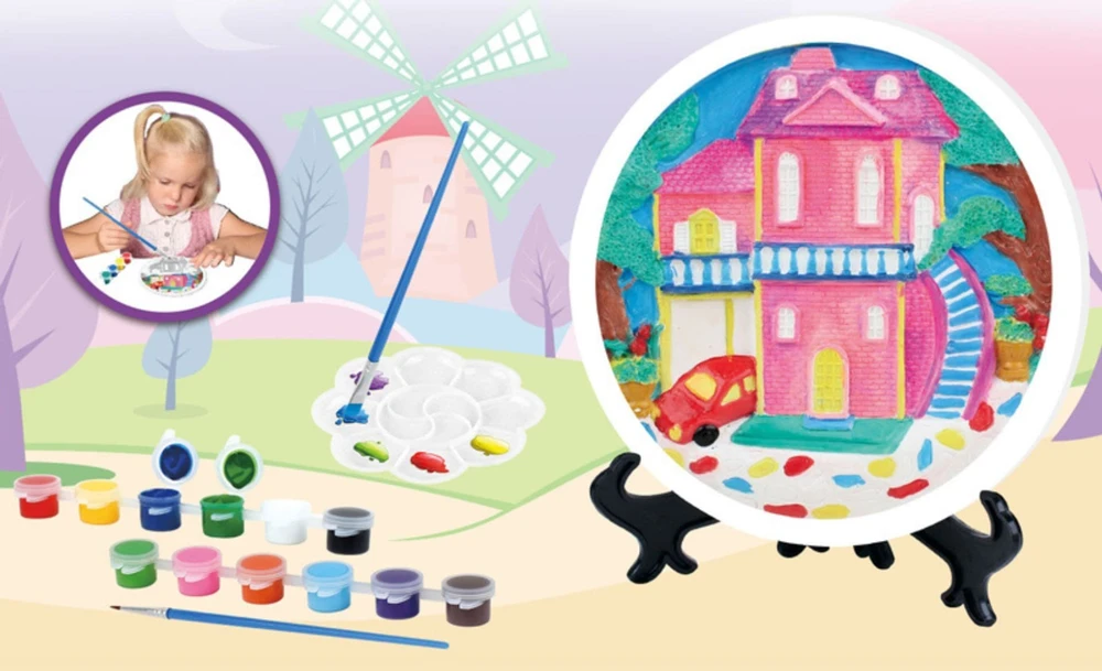 Pronice KŪRYBINIS MENINIS RINKINYS PAINT HOUSE DAŽAI GIPSAS MAŽAS 3D DAILINKAS