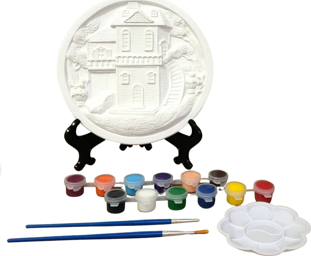 Pronice KŪRYBINIS MENINIS RINKINYS PAINT HOUSE DAŽAI GIPSAS MAŽAS 3D DAILINKAS