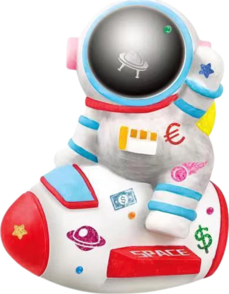 Pronice PIGGY BOX ASTRONAUT SPACE KŪRYBINIS RINKINYS TAPYBA DAŽAI LIPDUKAI GIPSAS