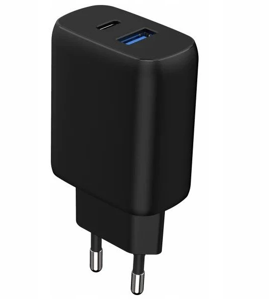 „PROOVE“ įkroviklis, tinklo įkroviklis 230 V, 30 W, USB-C, USB Type-C + USB kabelis 1 m, 60 W, USB-C / Wcsp23011001 / Silicone Power 2 / Juodas