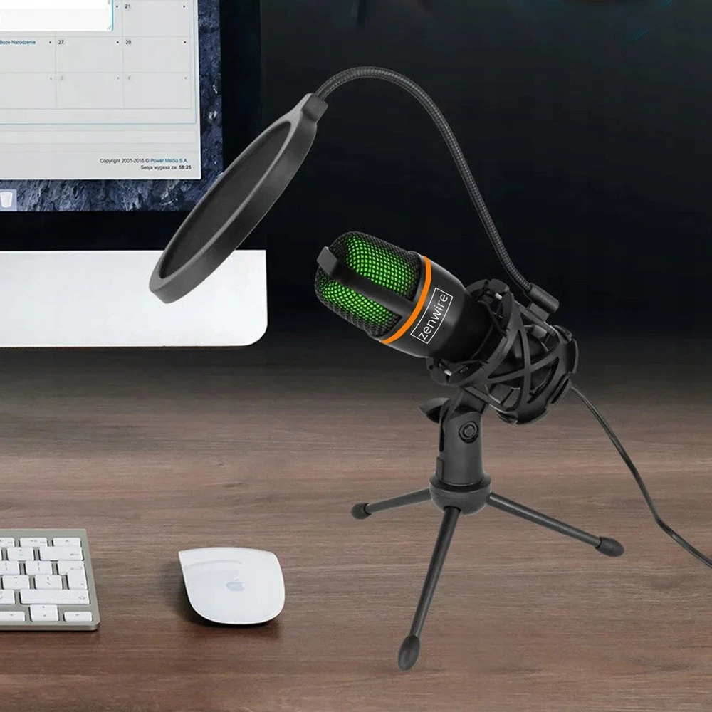 PROOVE mikrofono studijos kondensatorinis mikrofonas kompiuteriniams žaidimams RGB USB-C USB 3.0 Zenwire ME4