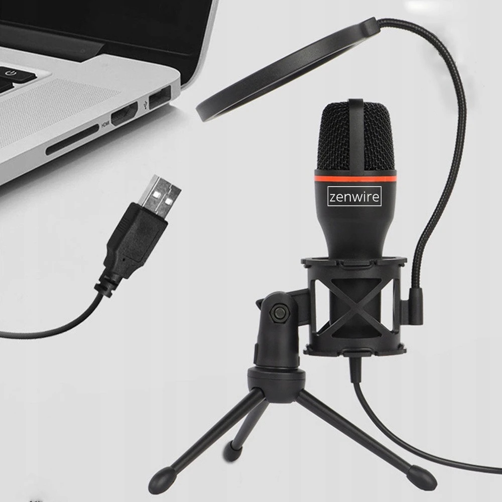 PROOVE mikrofono studijos kondensatorinis mikrofonas kompiuteriniams žaidimams RGB USB-C USB 3.0 Zenwire ME4