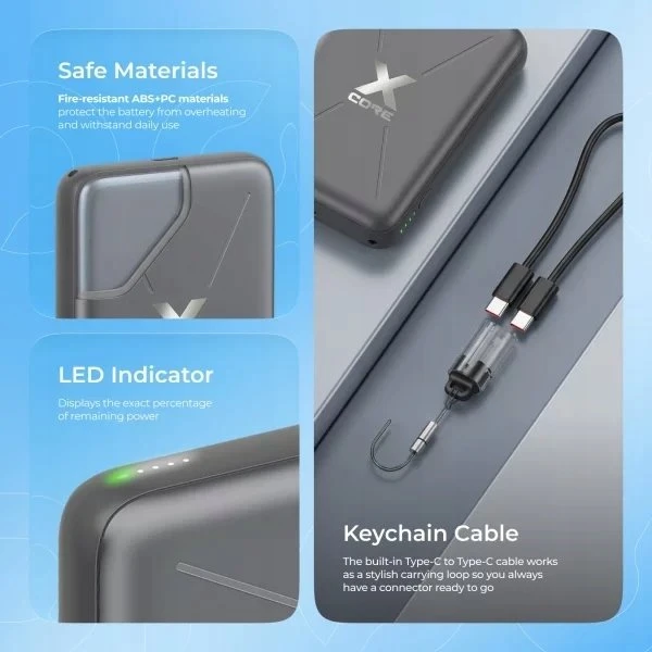 Nešiojamasis įkroviklis PROOVE X-Core 10000 mAh Pilkas
