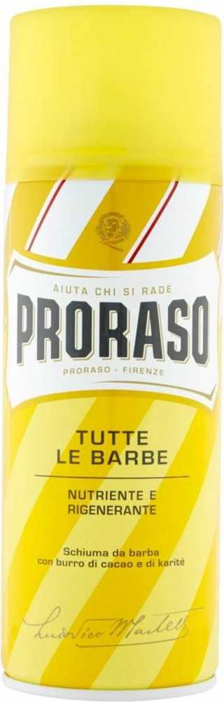 Proraso Geltona Shaving Putos maitininantis & Regenerating Maitinančios atstatomosios skutimosi putos, 400 ml
