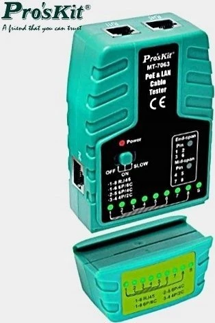 Proskit PoE ir LAN tinklų kabelių testeris, RJ11/RJ12/RJ45, Pros'sKIt