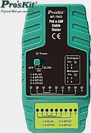 Proskit PoE ir LAN tinklų kabelių testeris, RJ11/RJ12/RJ45, Pros'sKIt