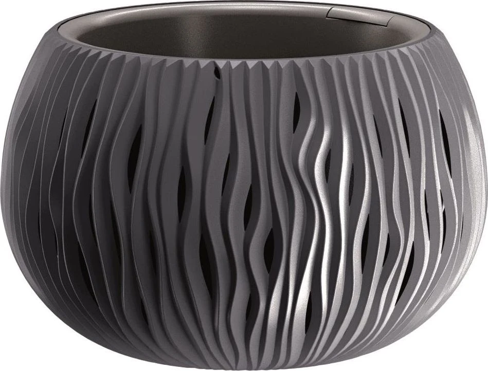 Gėlių vazonas Prosperplast Sandy Bowl DSK290, plastikinis, pilkos spalvos.