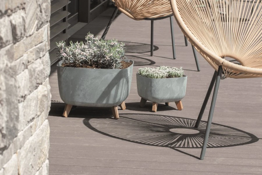 Prosperplast Kvadratinė vazonė GRACIA SQUARE BETON EFFECT DGQL300E-S433, Spalva Antracitas, Prosperplast, Matmenys 29x29x22 cm